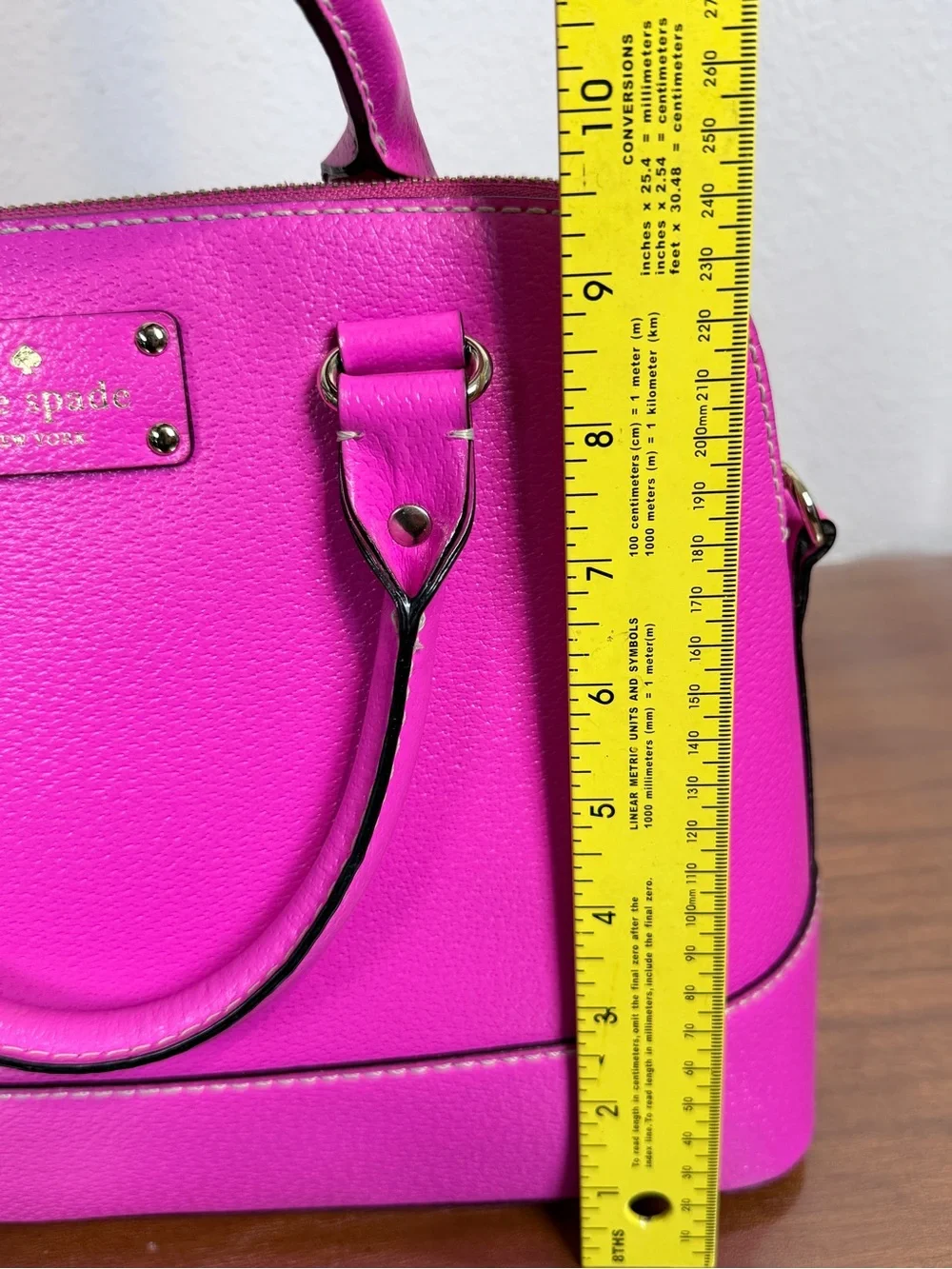 kate spade Wellesley Hot Pink Pebbled Leather Satchel EUC